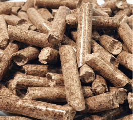 Pellets produced from rubberwood